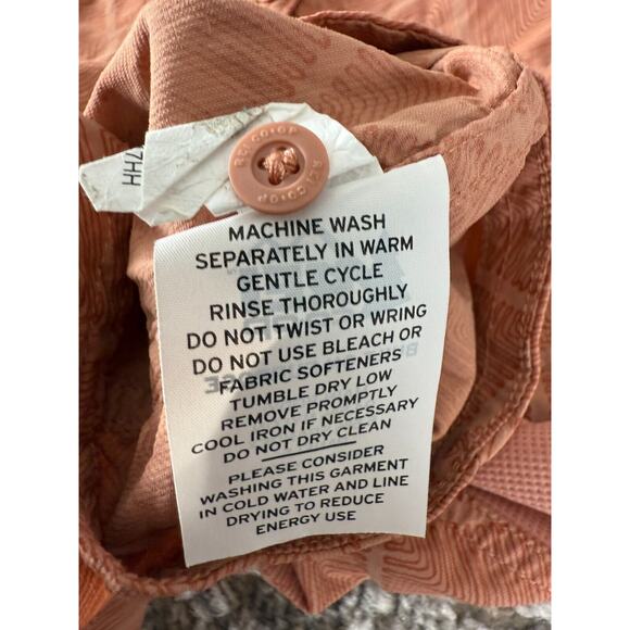 Rei Co op Size XS Stretch Diamond Casual Button Shirt Pink Short Sleeve Collar - Picture 8 of 9